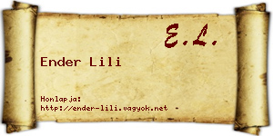 Ender Lili névjegykártya