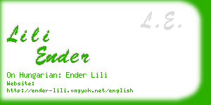 lili ender business card